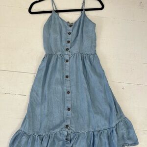 Light Blue Button-Down Denim Dress
